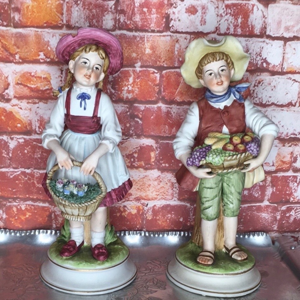 Vintage Andrea by Sedak Collectible Porcelain Country Cousins Figurines